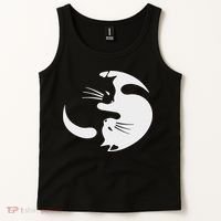 Yin Yang Cat Symbol Cute Black And White Cat Kitty Halloween Tank Top thumb 2