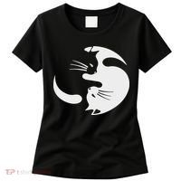 Yin Yang Cat Symbol Cute Black And White Cat Kitty Halloween Women's T-Shirt thumb 0