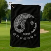 Ying Yang Chakra Spirit Spiritual Balance Mind Golf Towel thumb 1