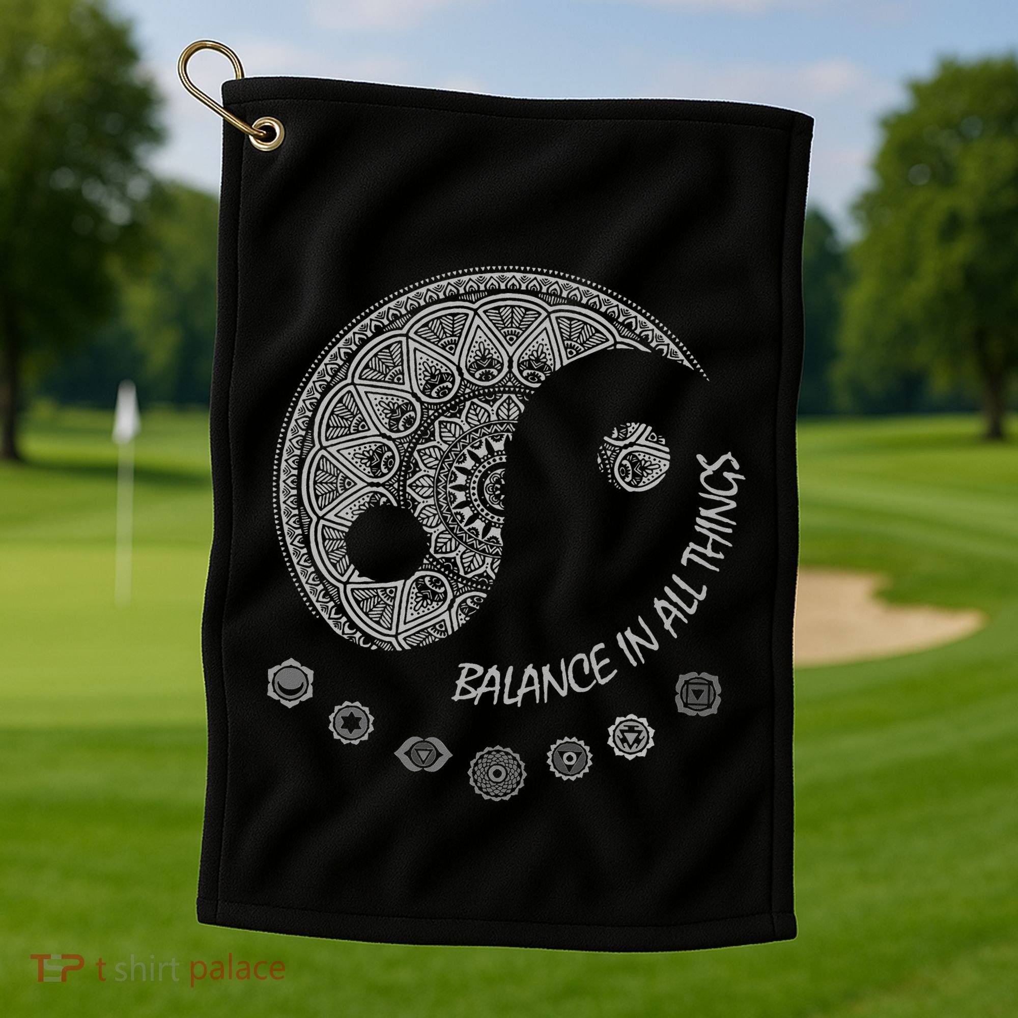 Ying Yang Chakra Spirit Spiritual Balance Mind Golf Towel