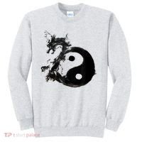 Yin Yang Dragon Water Ink Chinese Tai Chi Sweatshirt thumb 0