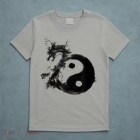 Yin Yang Dragon Water Ink Chinese Tai Chi T-Shirt thumb 5