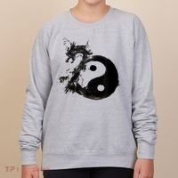 Yin Yang Dragon Water Ink Chinese Tai Chi Women's Sweatshirt thumb 0
