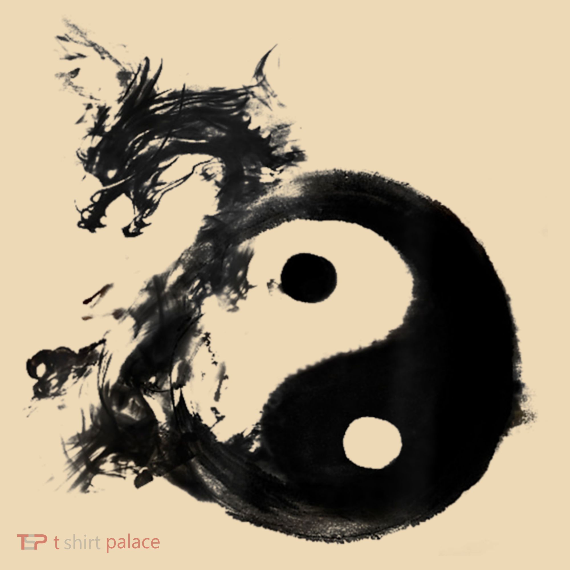 Yin Yang Dragon Water Ink Chinese Tai Chi Tote Bag