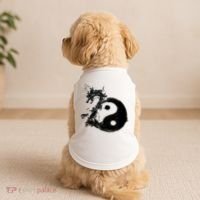 Yin Yang Dragon Water Ink Chinese Tai Chi Doggie Tank thumb 2