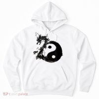 Yin Yang Dragon Water Ink Chinese Tai Chi Hoodie thumb 0