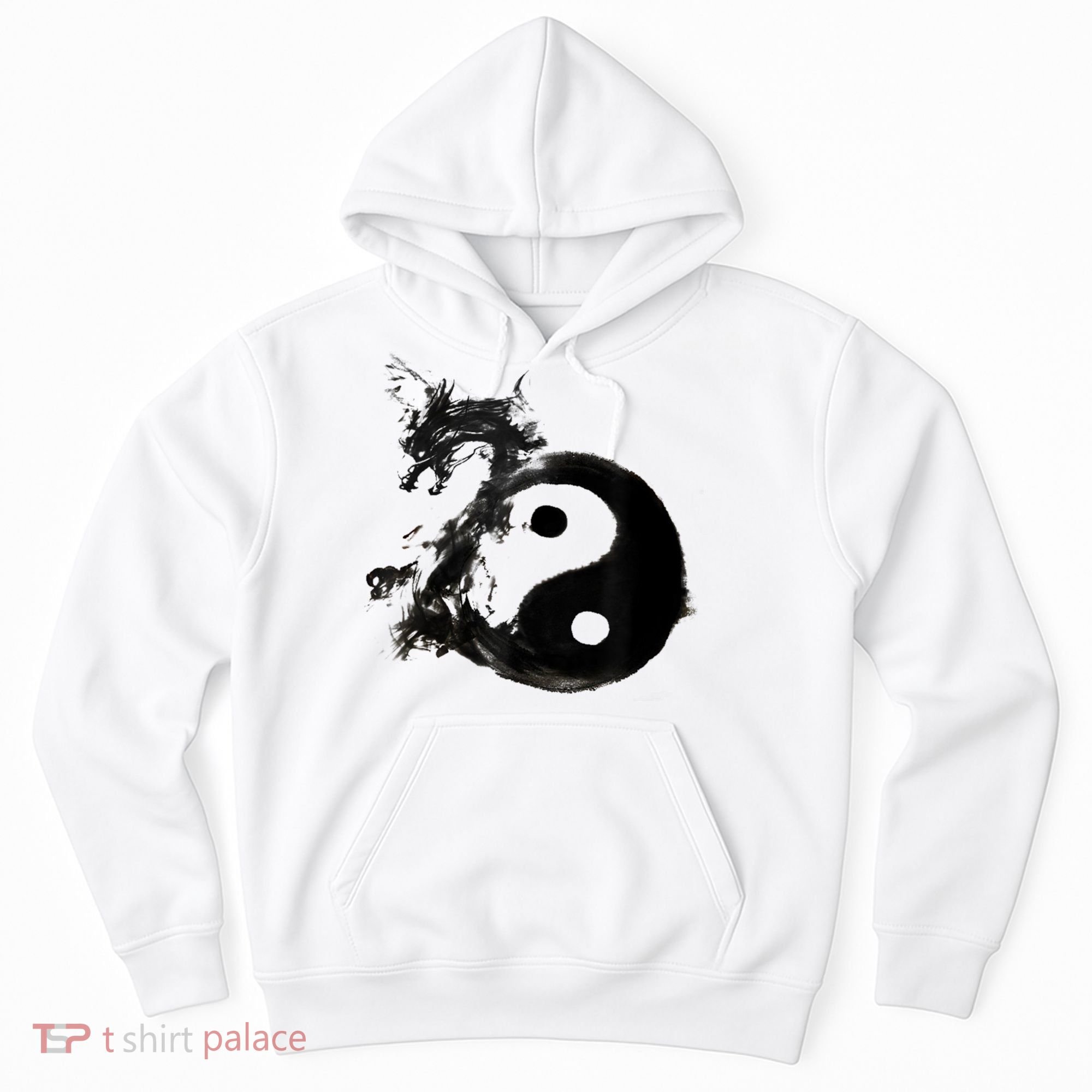 Yin Yang Dragon Water Ink Chinese Tai Chi Hoodie