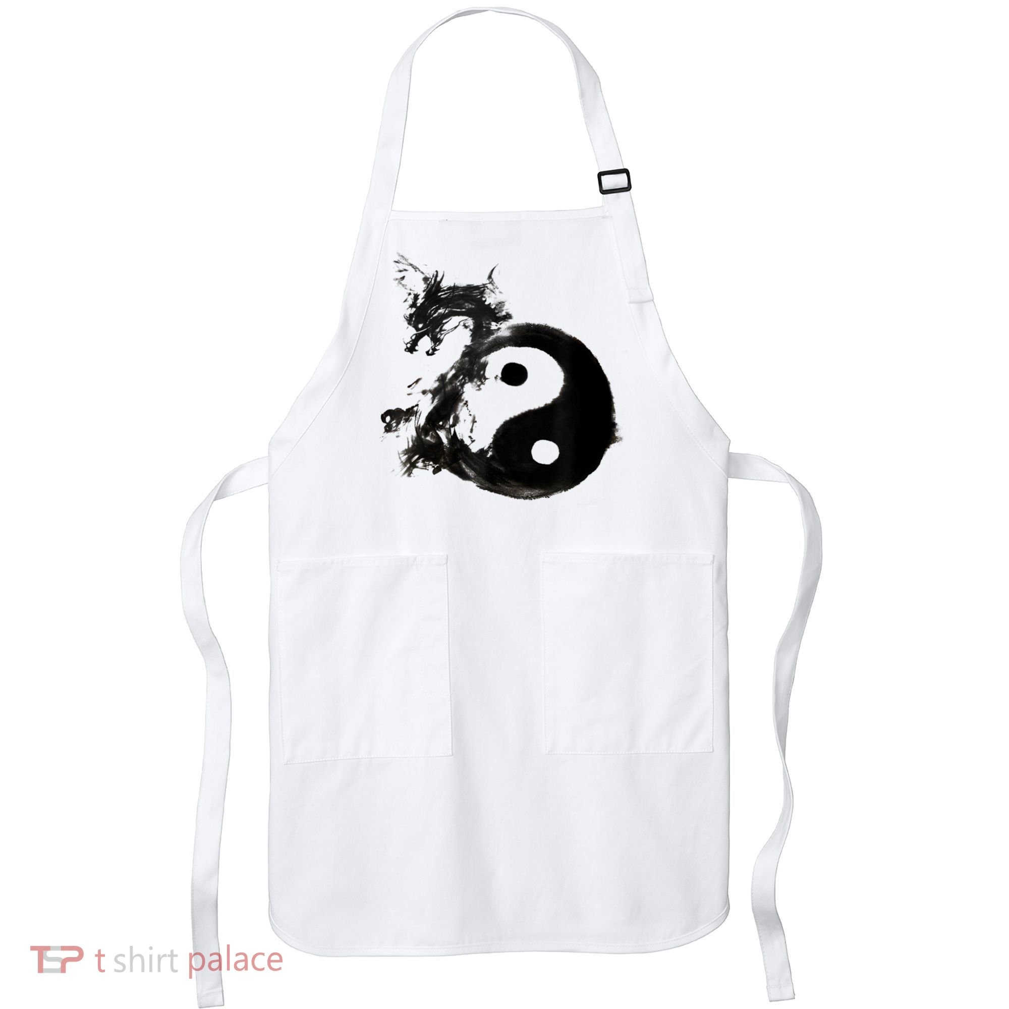 Yin Yang Dragon Water Ink Chinese Tai Chi Apron