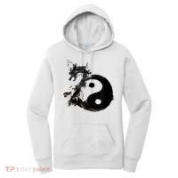 Yin Yang Dragon Water Ink Chinese Tai Chi Women's Hoodie thumb 0