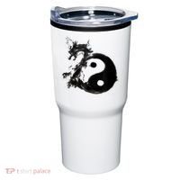 Yin Yang Dragon Water Ink Chinese Tai Chi Tumbler thumb 0