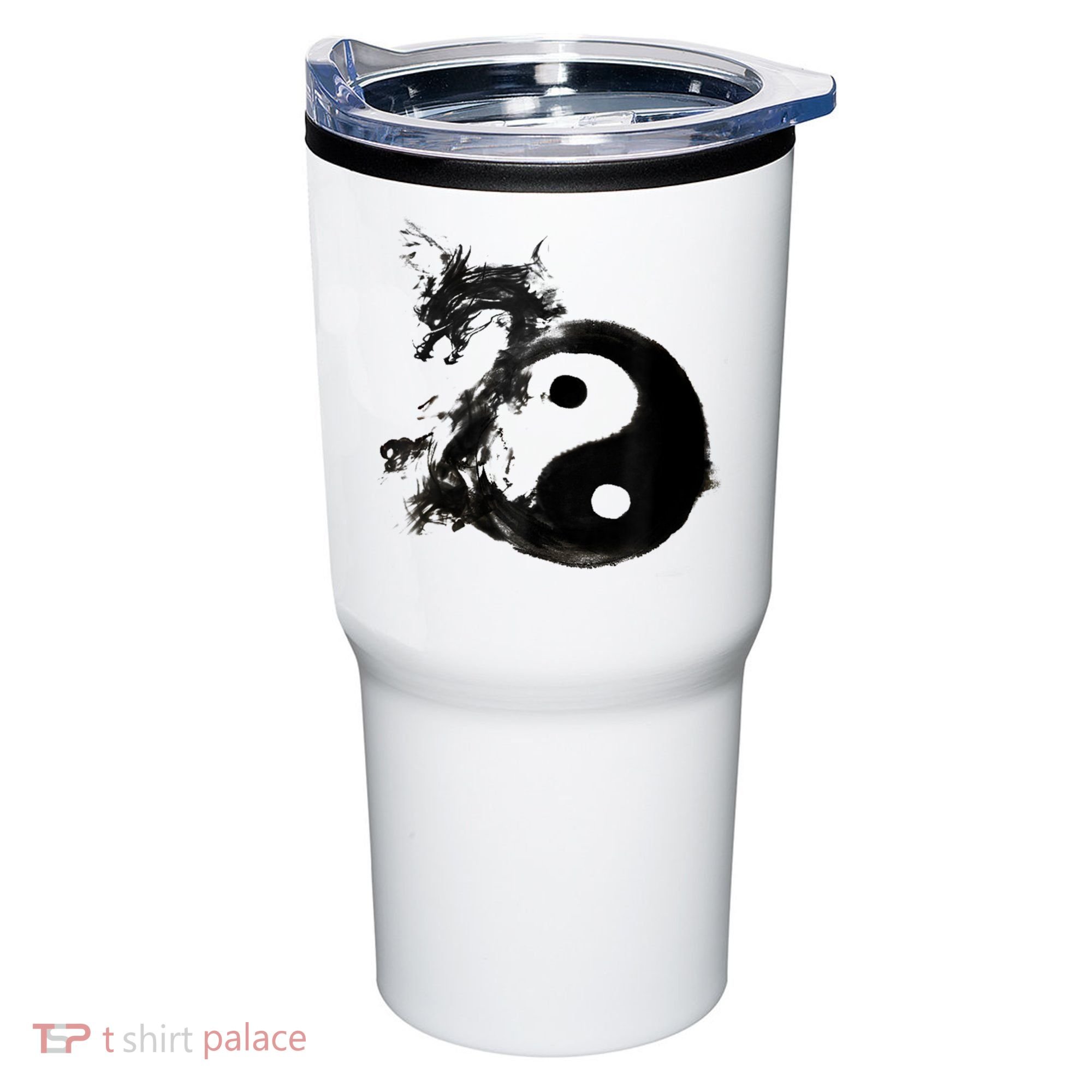 Yin Yang Dragon Water Ink Chinese Tai Chi Tumbler