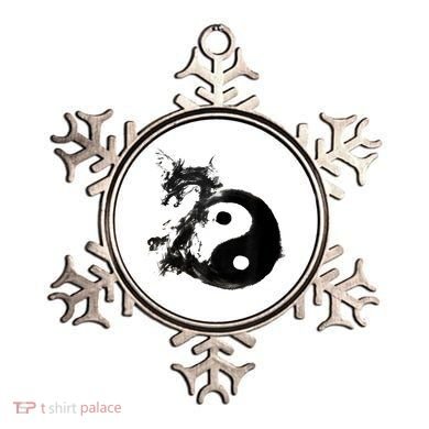 Yin Yang Dragon Water Ink Chinese Tai Chi Ornament