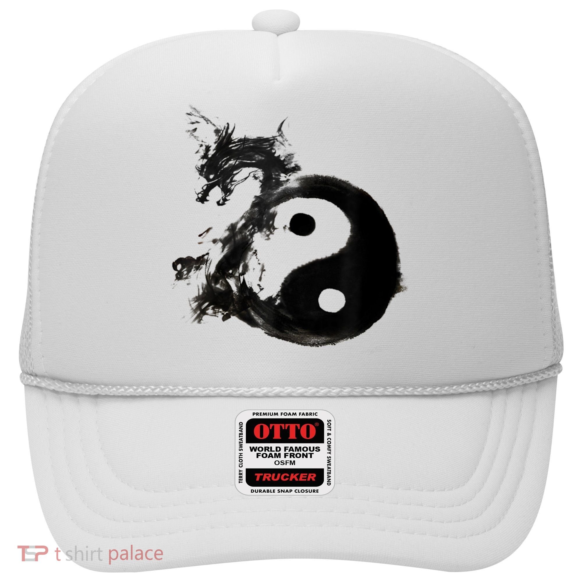 Yin Yang Dragon Water Ink Chinese Tai Chi Hat