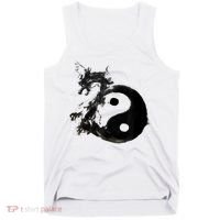 Yin Yang Dragon Water Ink Chinese Tai Chi Tank Top thumb 0