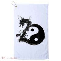 Yin Yang Dragon Water Ink Chinese Tai Chi Golf Towel thumb 0