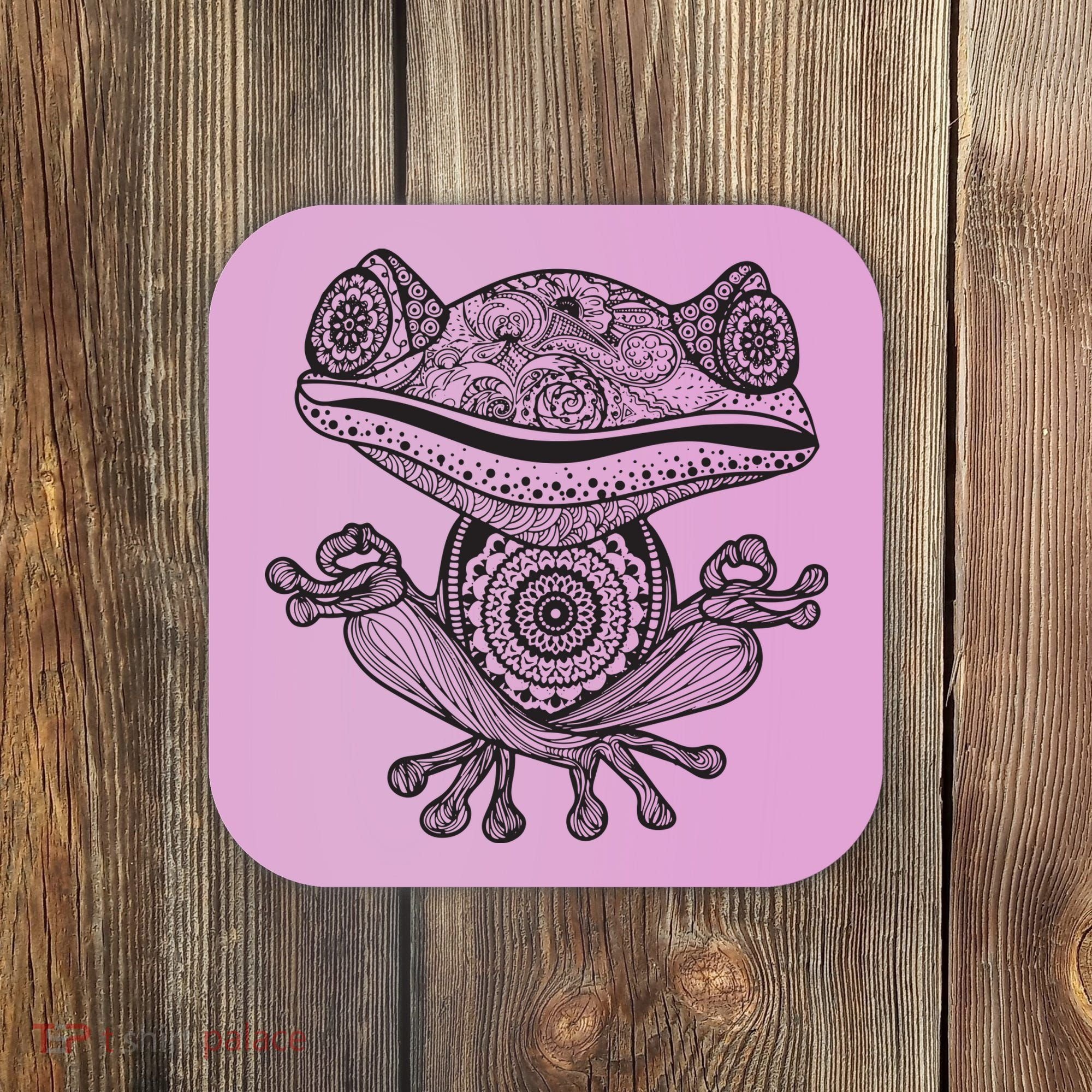 Yoga Yoga Frog Mandala Meditation Class Teacher Gift Coaster