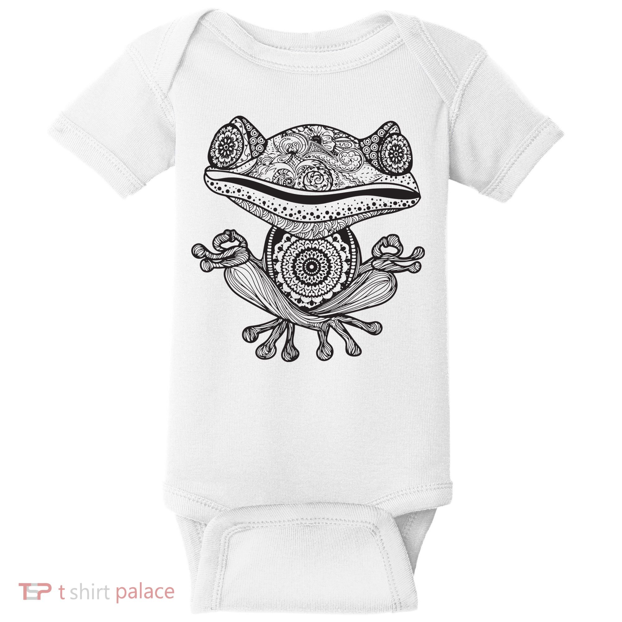 Yoga Yoga Frog Mandala Meditation Class Teacher Gift Baby Bodysuit