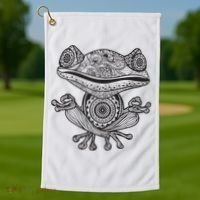Yoga Yoga Frog Mandala Meditation Class Teacher Gift Golf Towel thumb 1