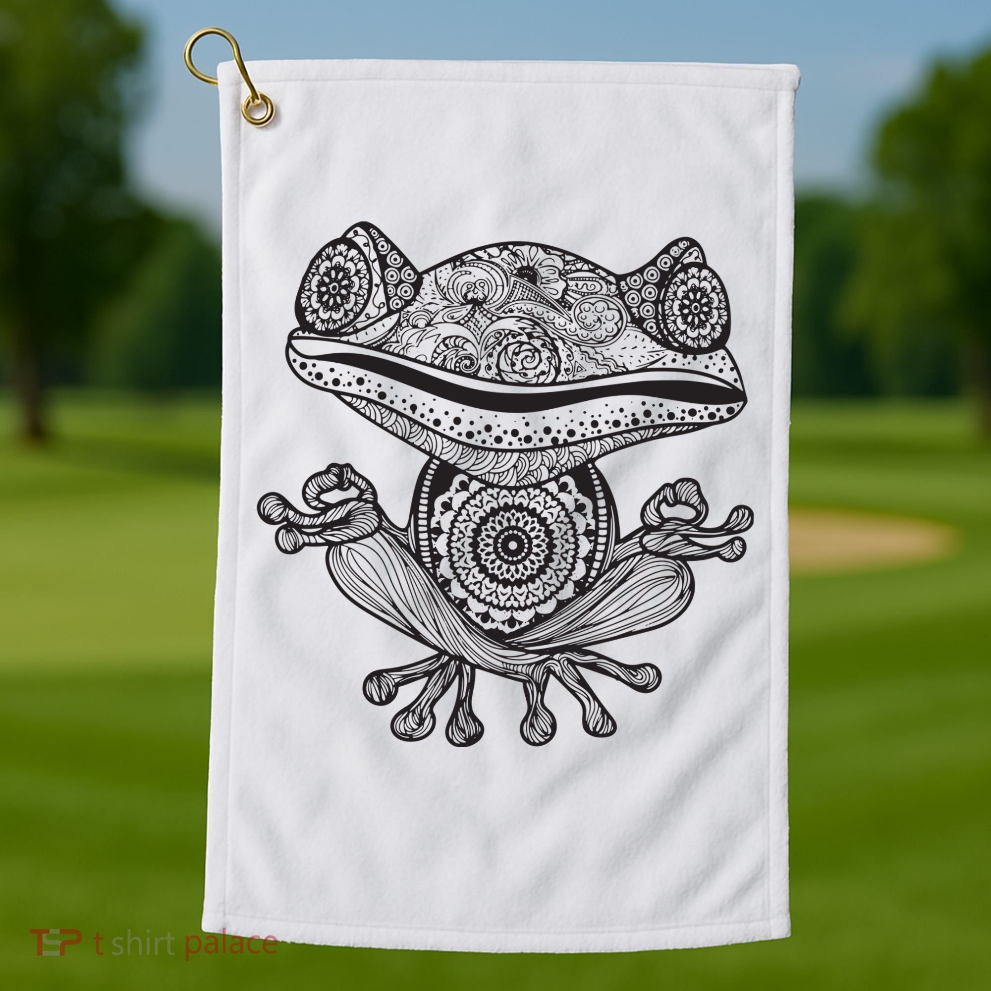 Yoga Yoga Frog Mandala Meditation Class Teacher Gift Golf Towel