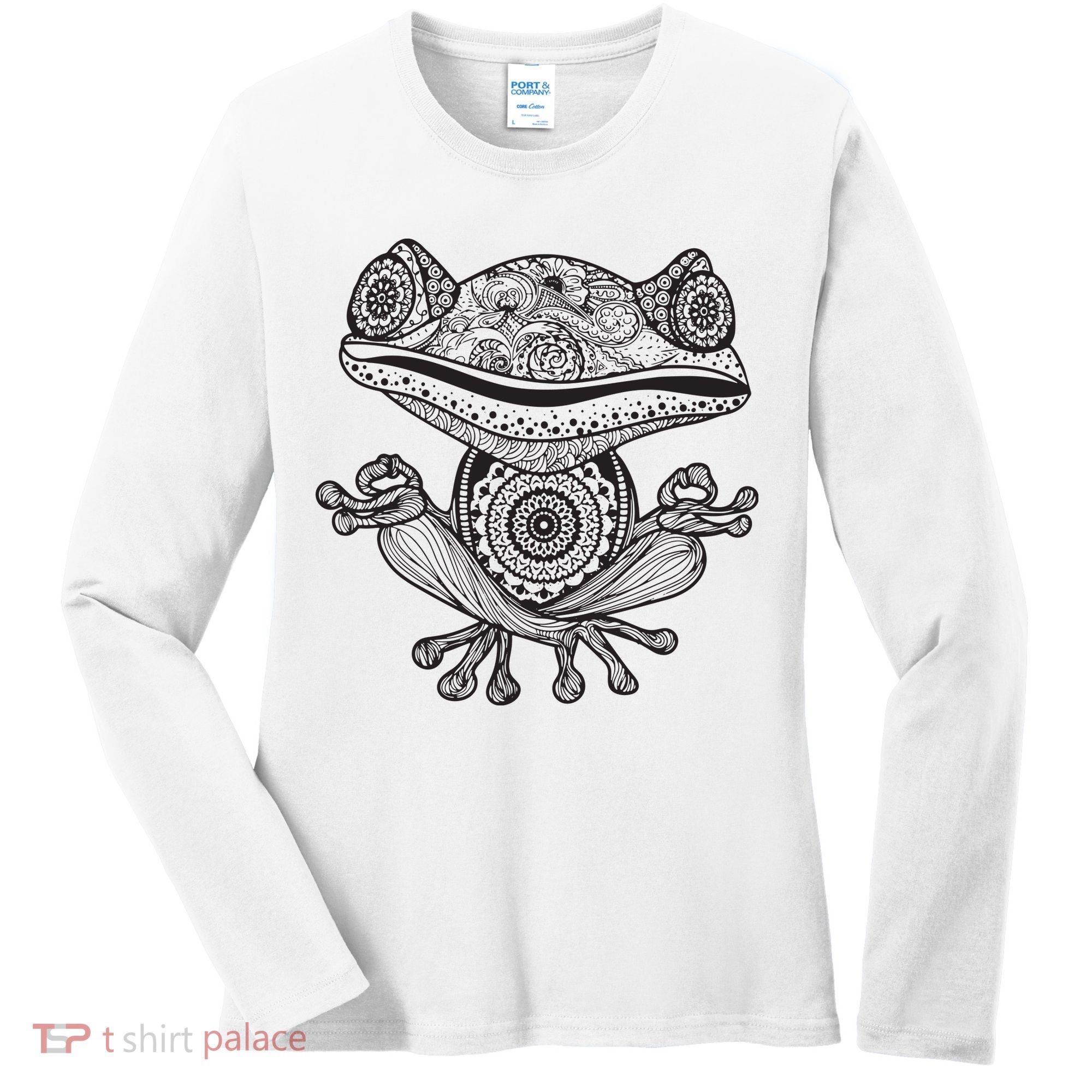 Yoga Yoga Frog Mandala Meditation Class Teacher Gift Women's Long Sleeve Shirt