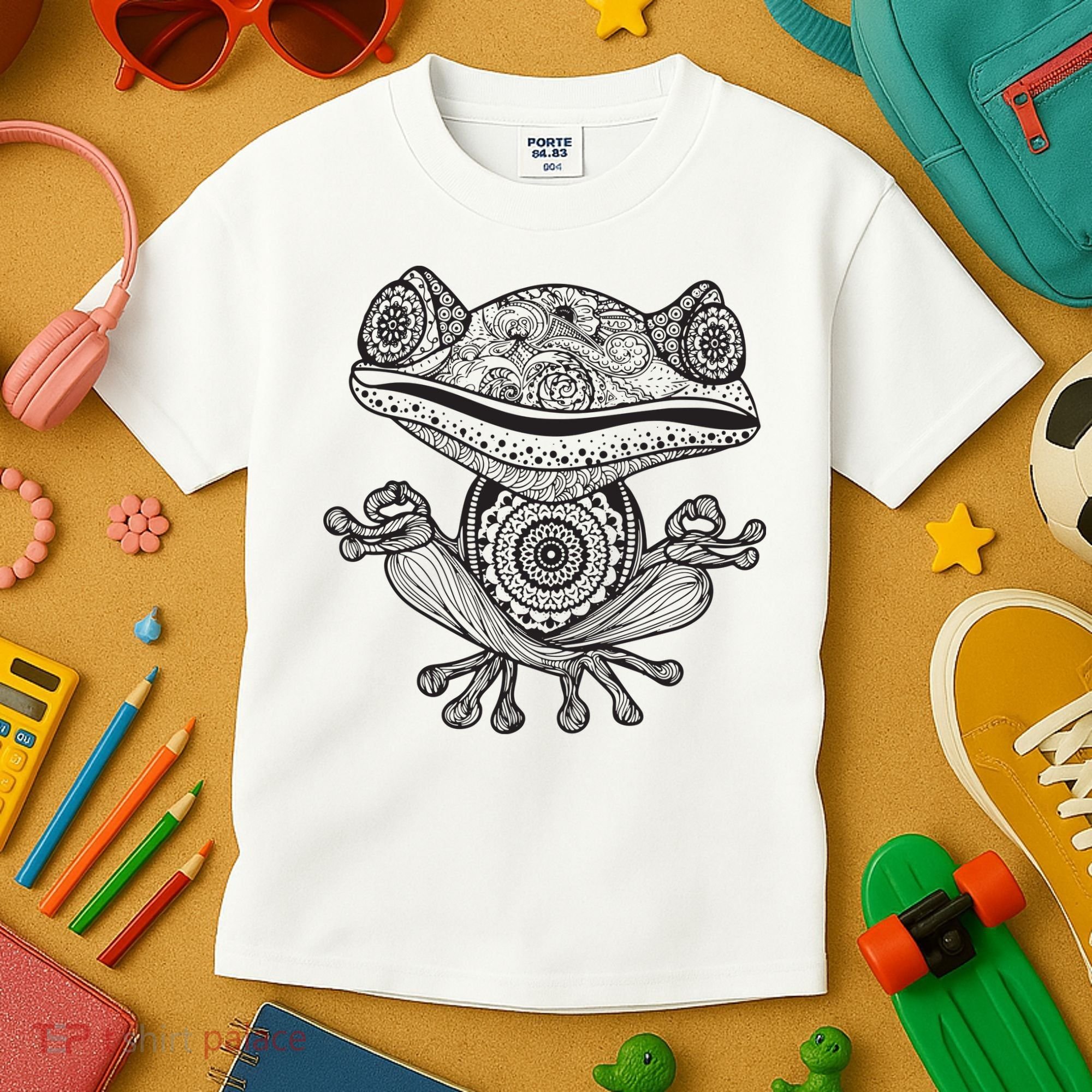 Yoga Yoga Frog Mandala Meditation Class Teacher Gift Kids T-Shirt