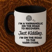 Yarnaholic Yarn Lover Knitting Crocheting Gift Coffee Mug thumb 2