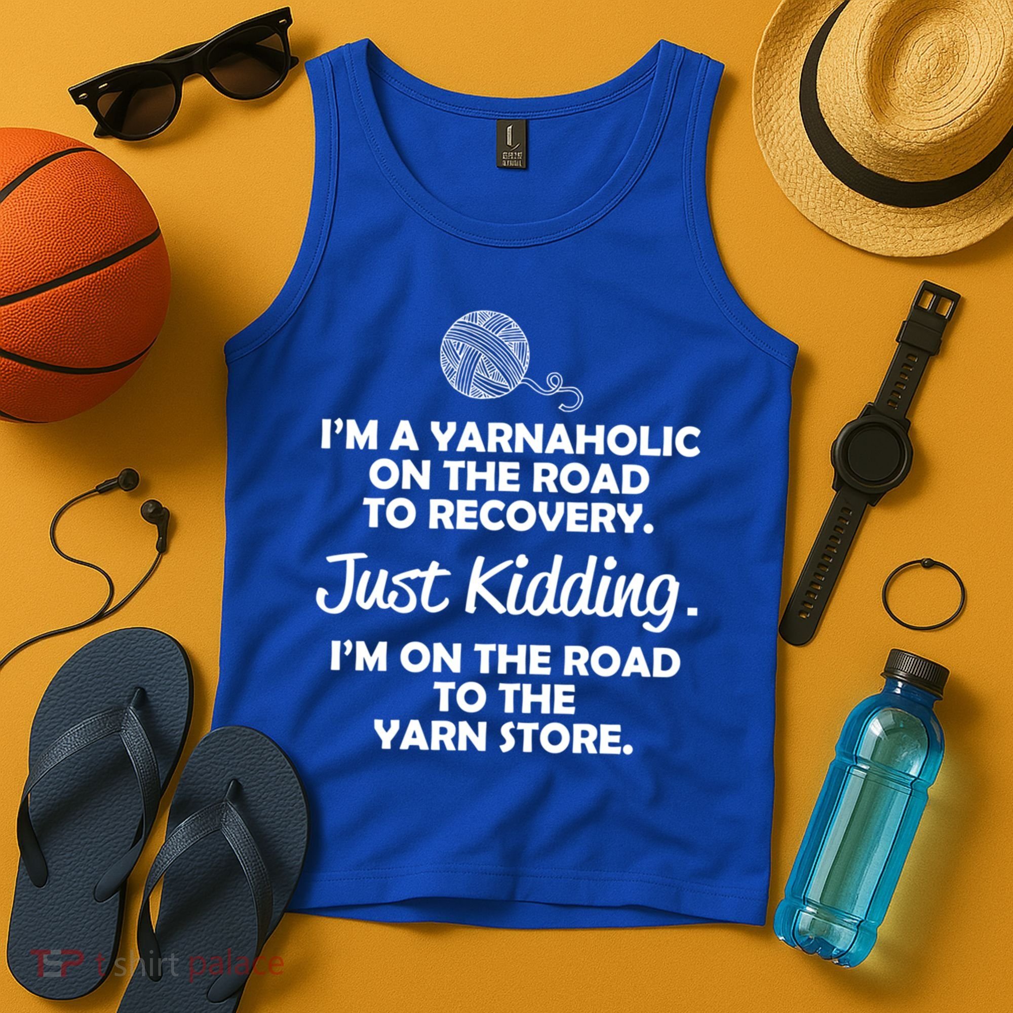 Yarnaholic Yarn Lover Knitting Crocheting Gift Tank Top