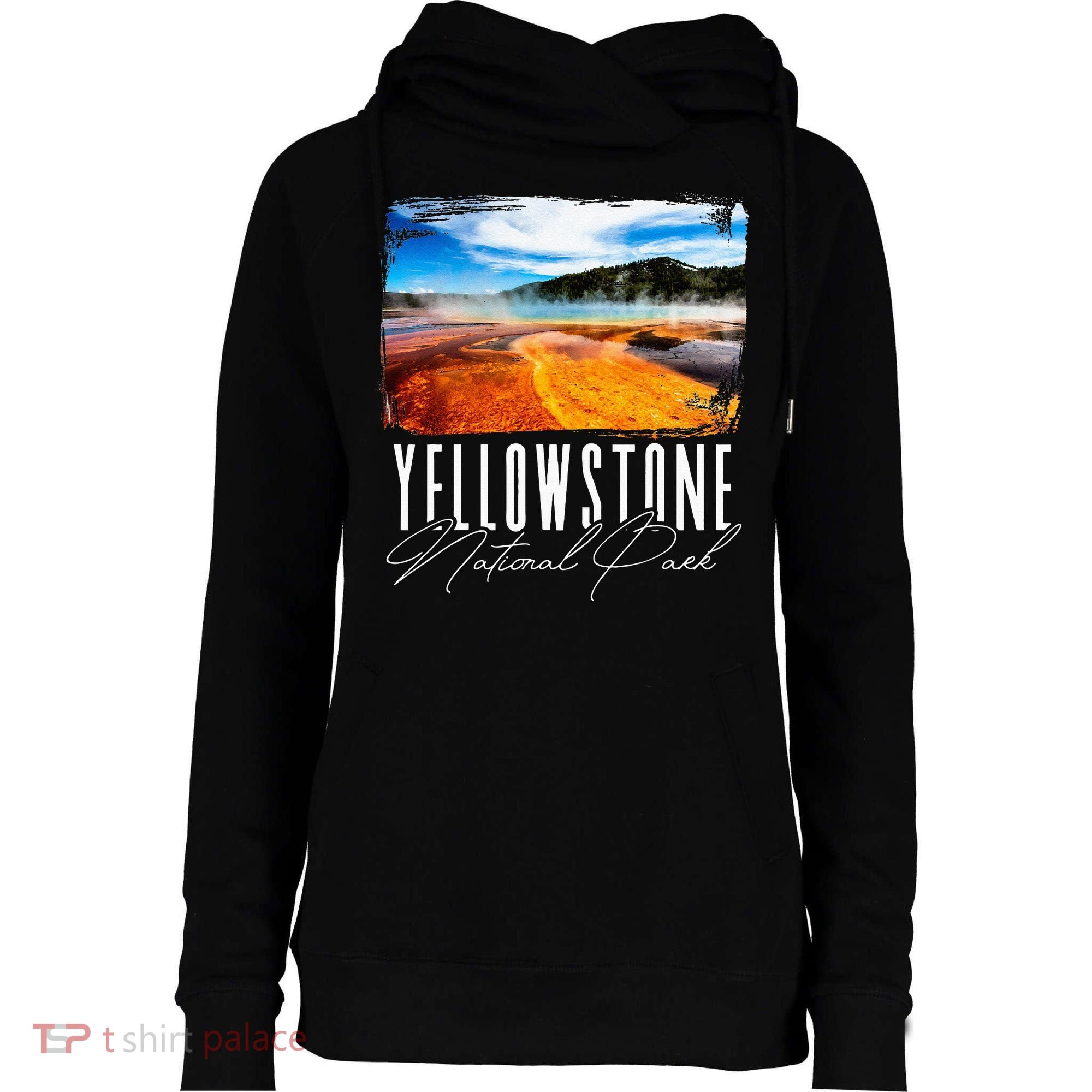 Yellowstone Yellowstone National Park Womens Funnel Neck Pullover Hood