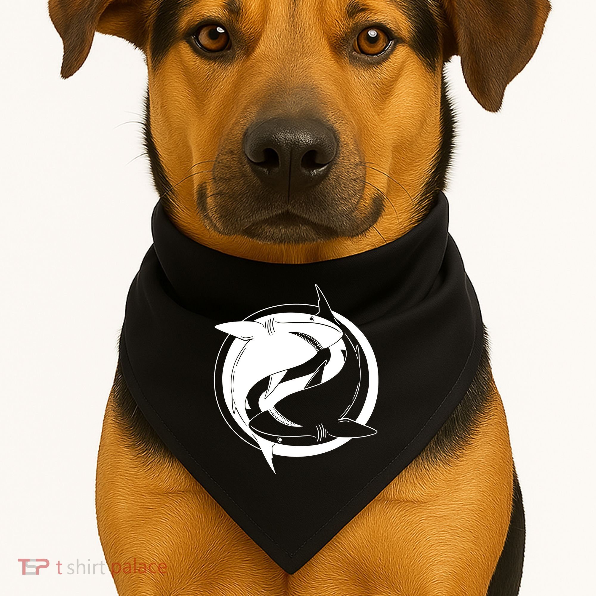 Ying Yang Shark USA-Made Doggie Bandana