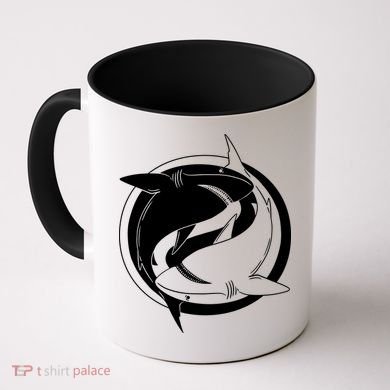 Ying Yang Shark Coffee Mug