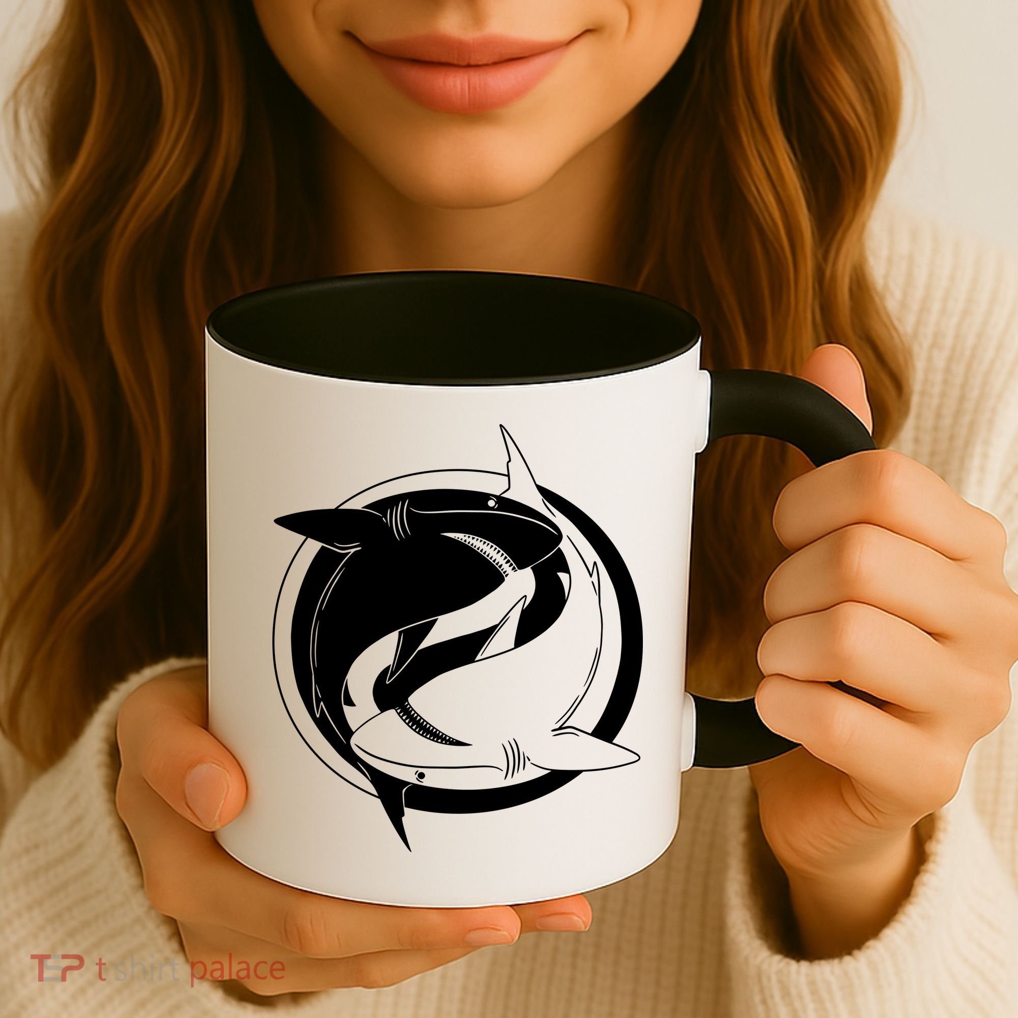 Ying Yang Shark Coffee Mug