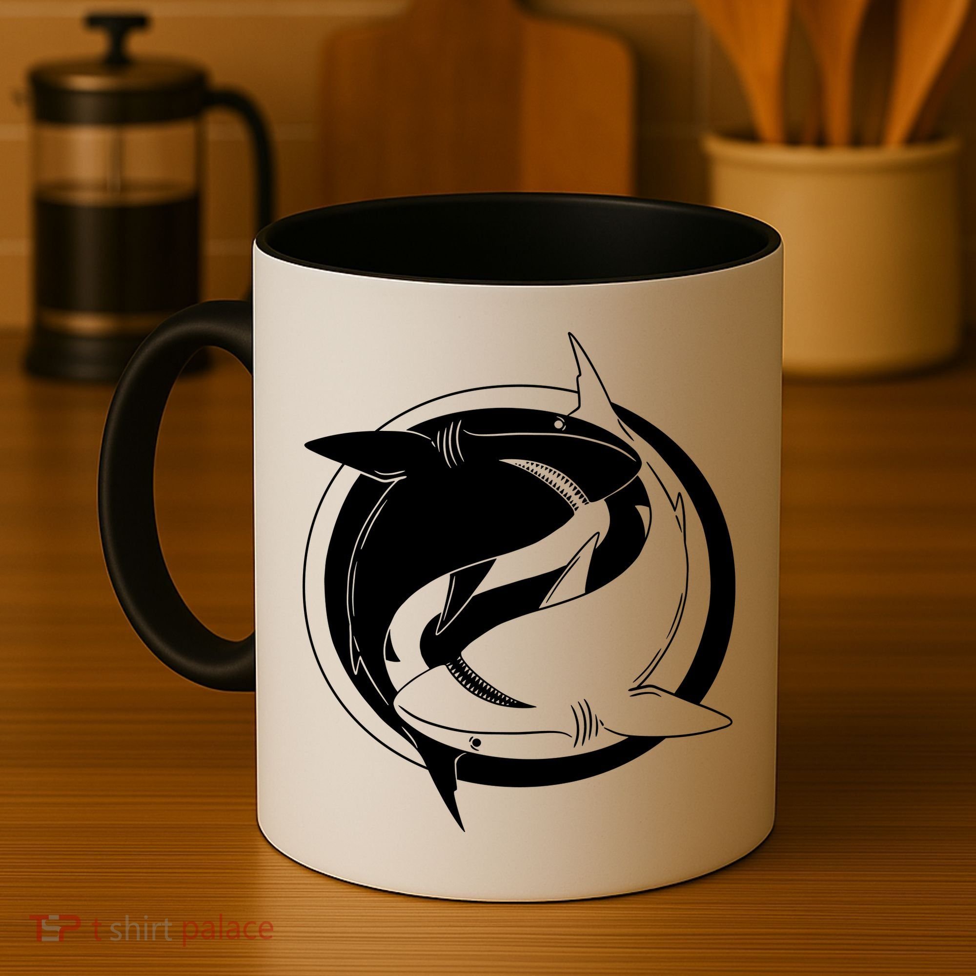 Ying Yang Shark Coffee Mug