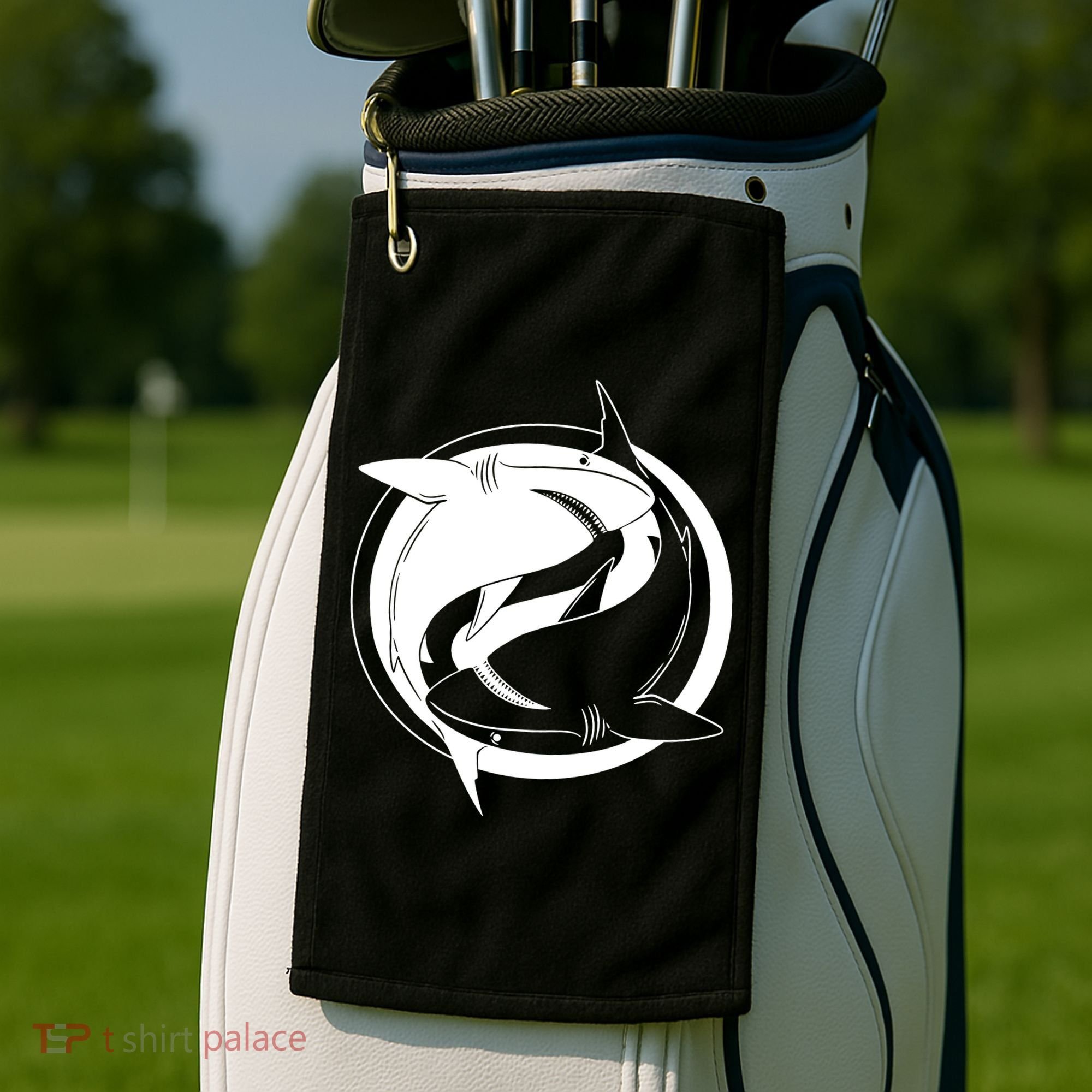 Ying Yang Shark Golf Towel