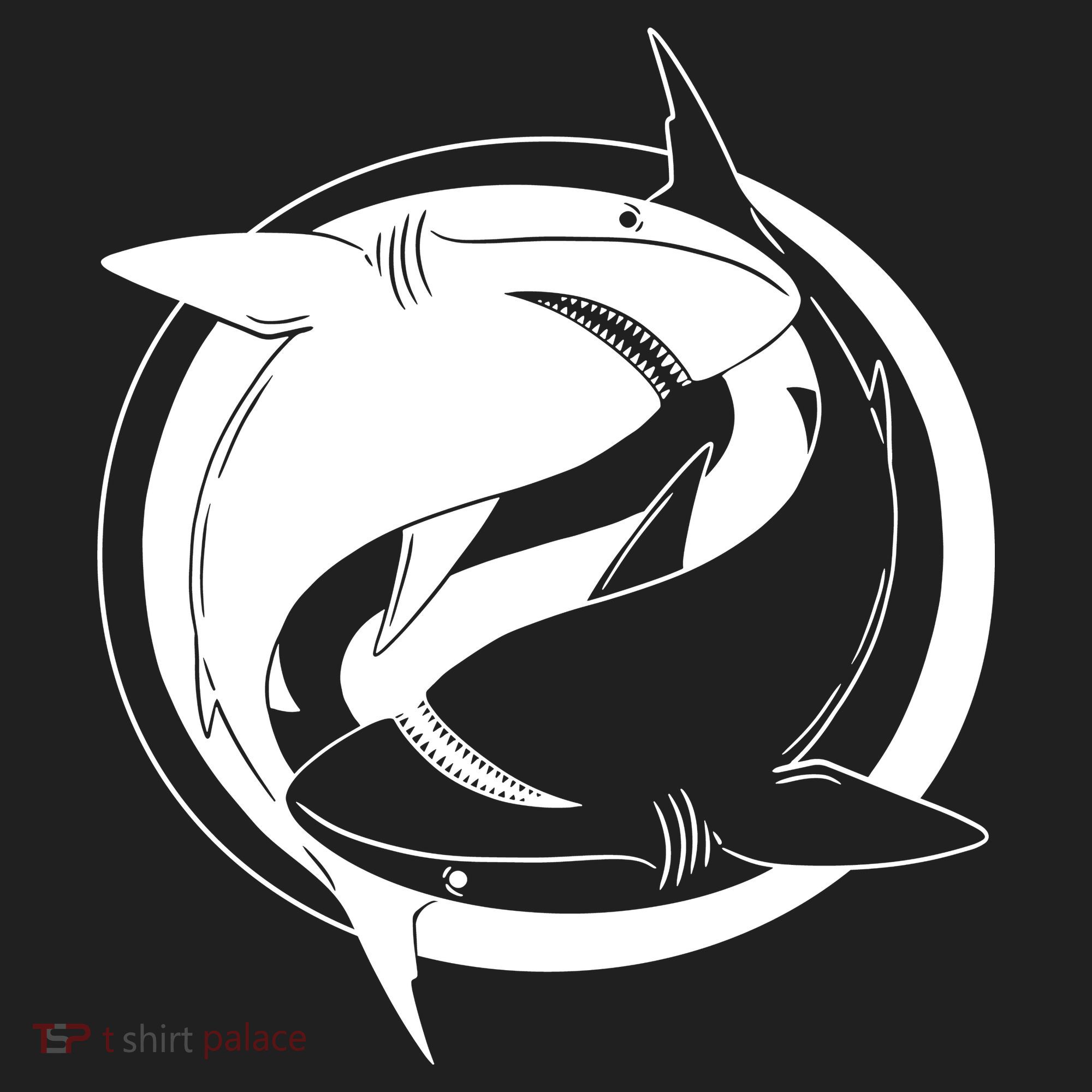 Ying Yang Shark Golf Towel