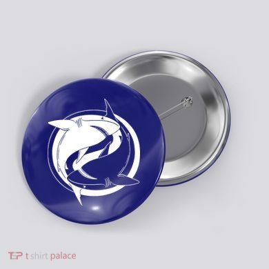 Ying Yang Shark Button