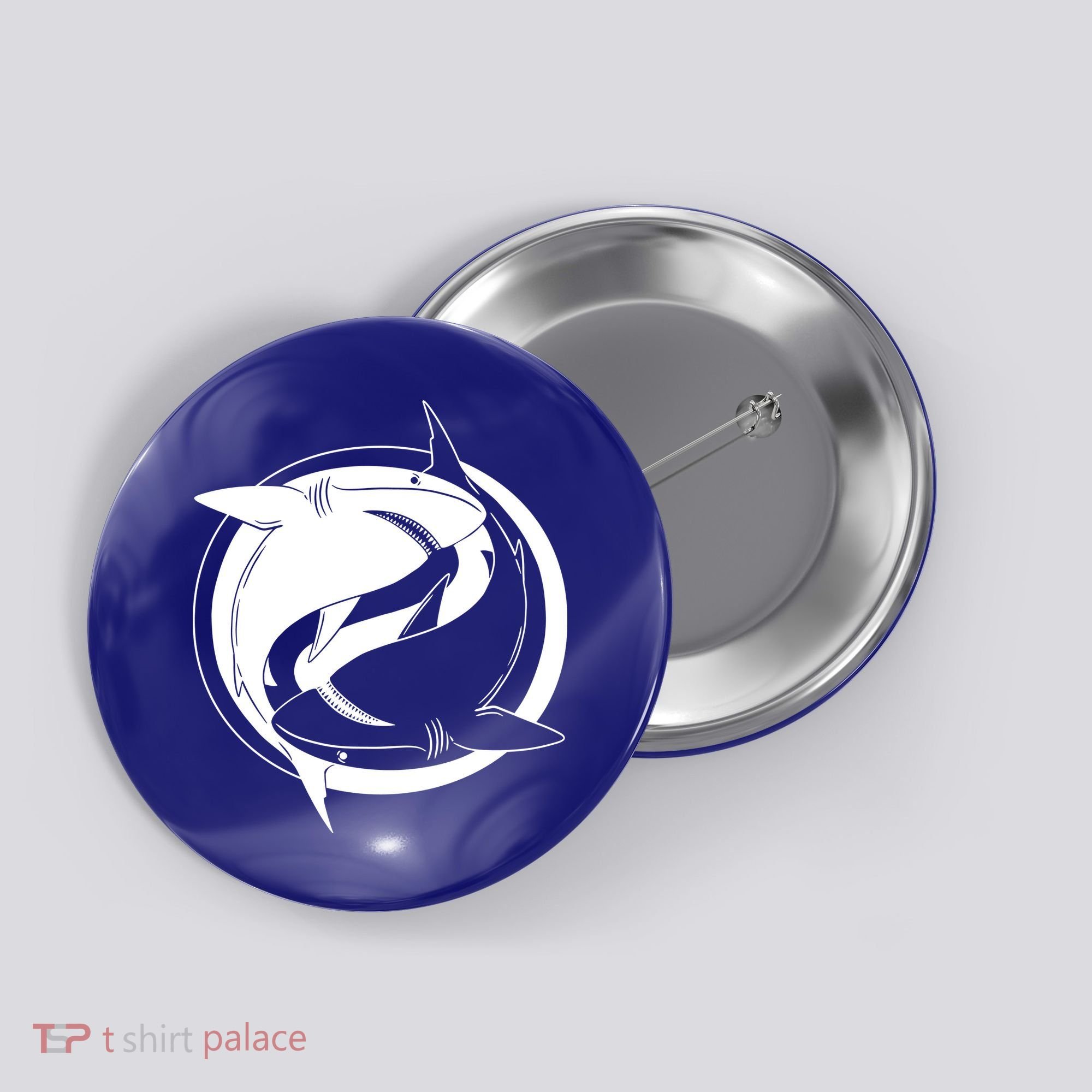 Ying Yang Shark Button