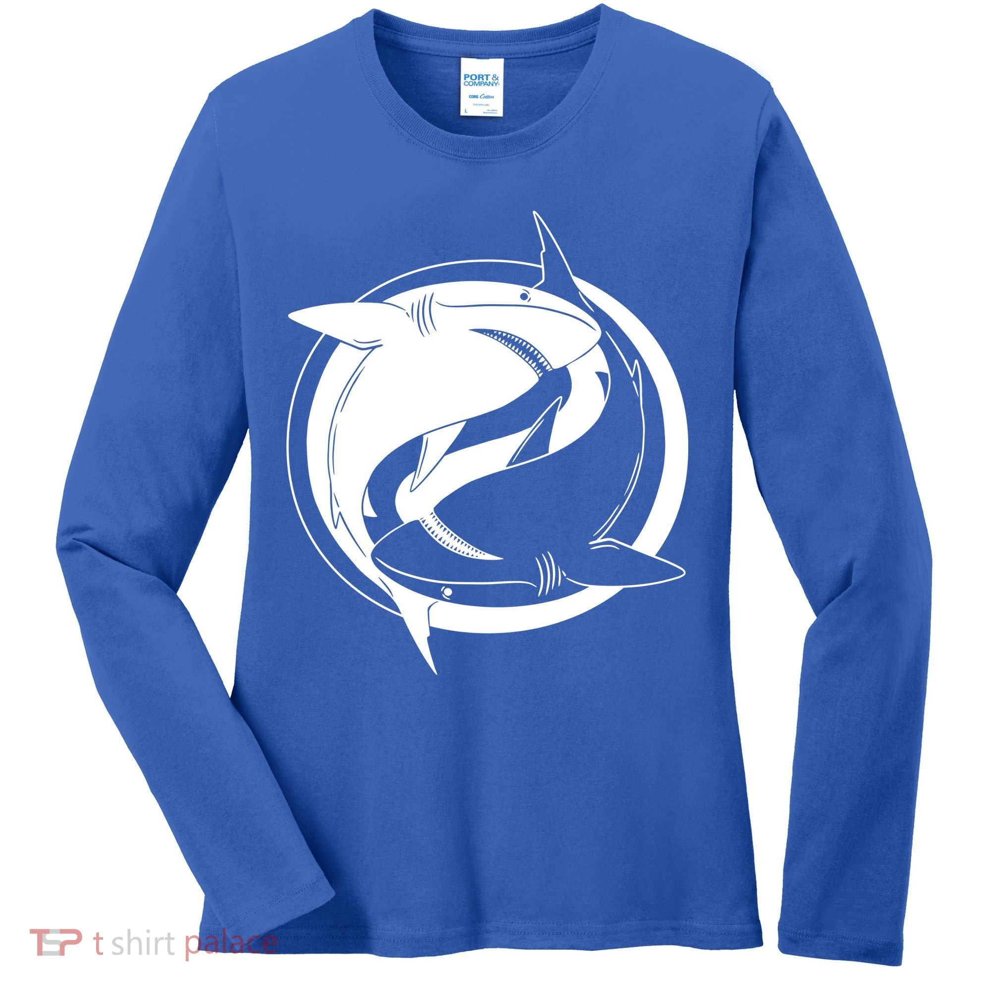 Ying Yang Shark Women's Long Sleeve Shirt