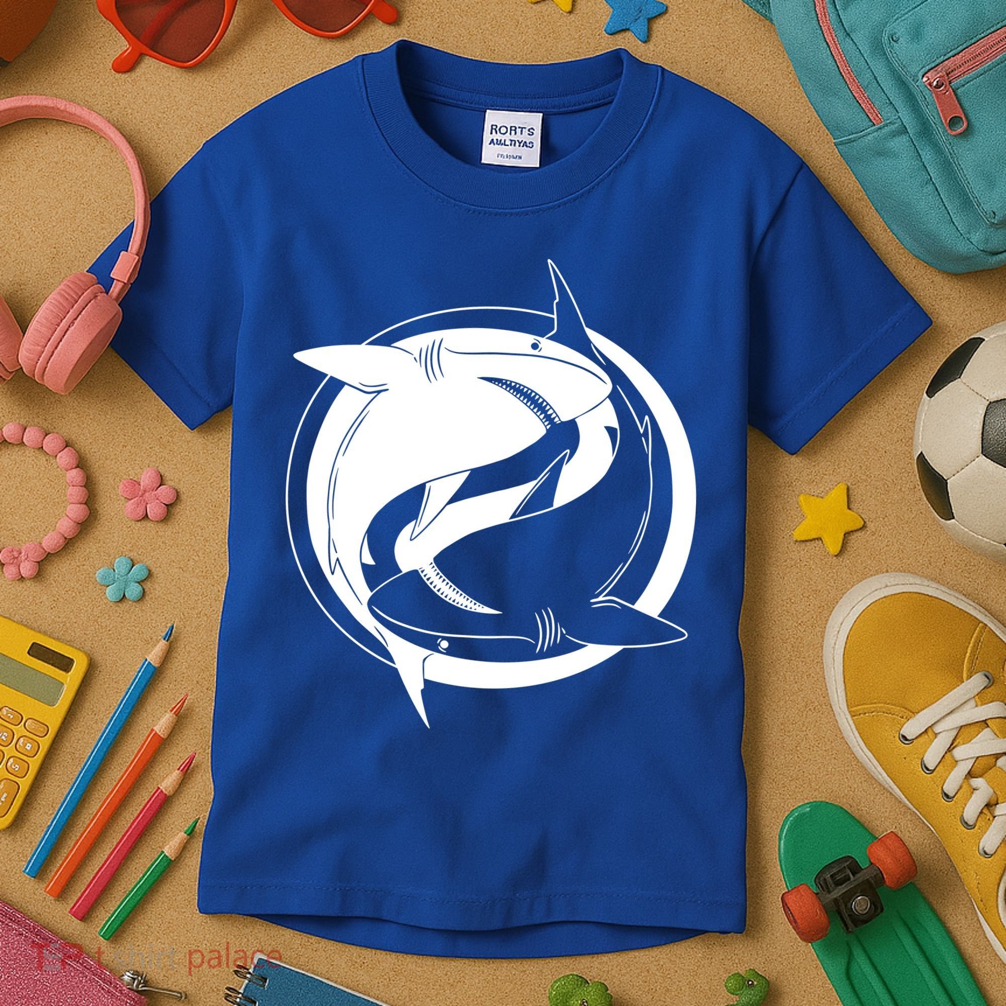 Ying Yang Shark Kids T-Shirt
