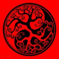 Yin Yang Tree Of Life Santa Hat thumb 1