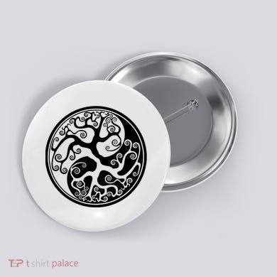 Yin Yang Tree Of Life Button
