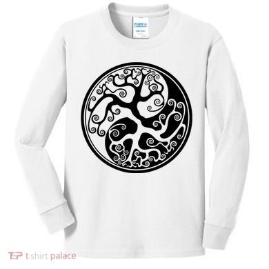 Yin Yang Tree Of Life Kids Long Sleeve Shirt