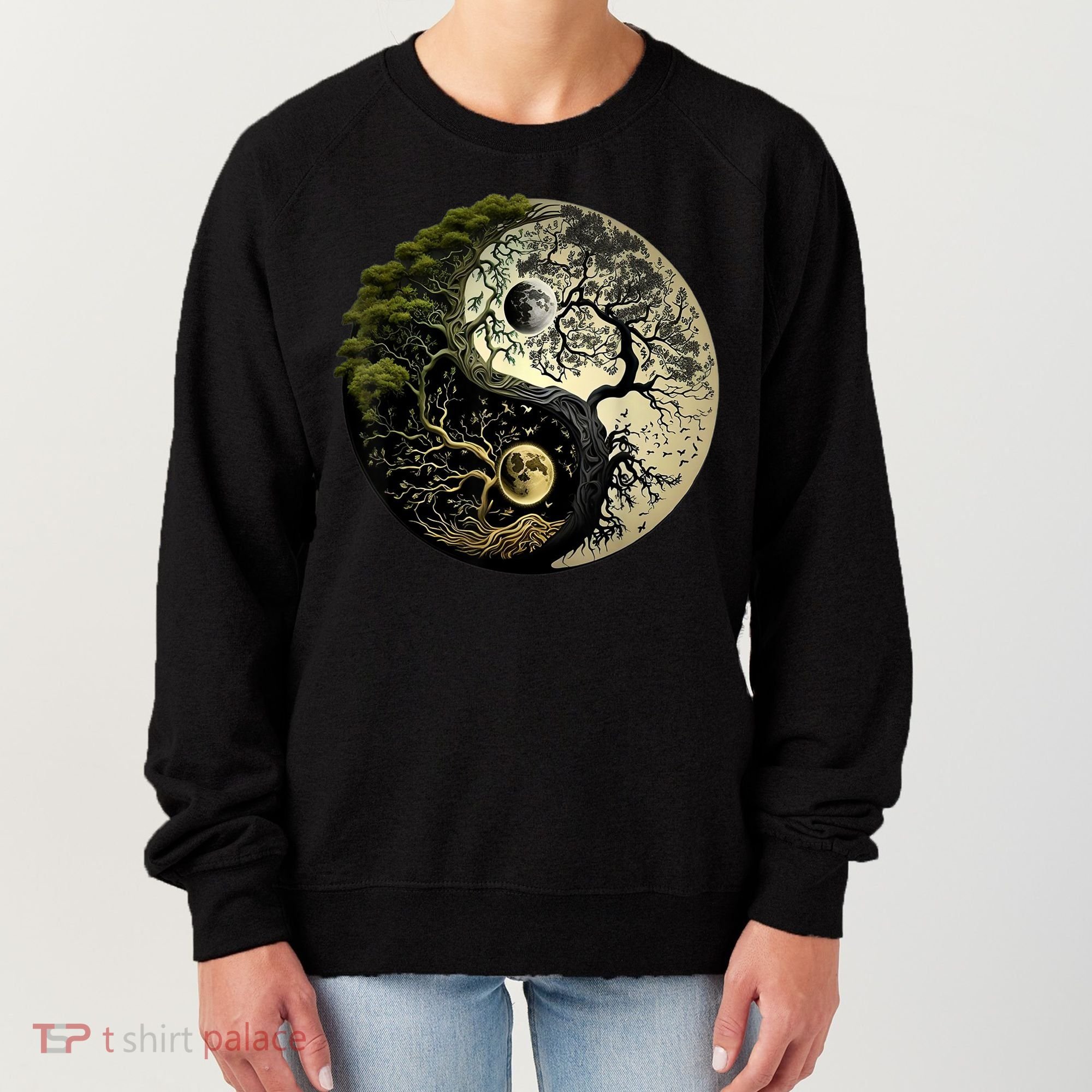 Yin Yang Tree Of Life Funny Women's Sweatshirt