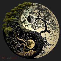 Yin Yang Tree Of Life Funny Women's Sweatshirt thumb 2