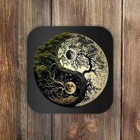 Yin Yang Tree Of Life Funny Coaster thumb 0