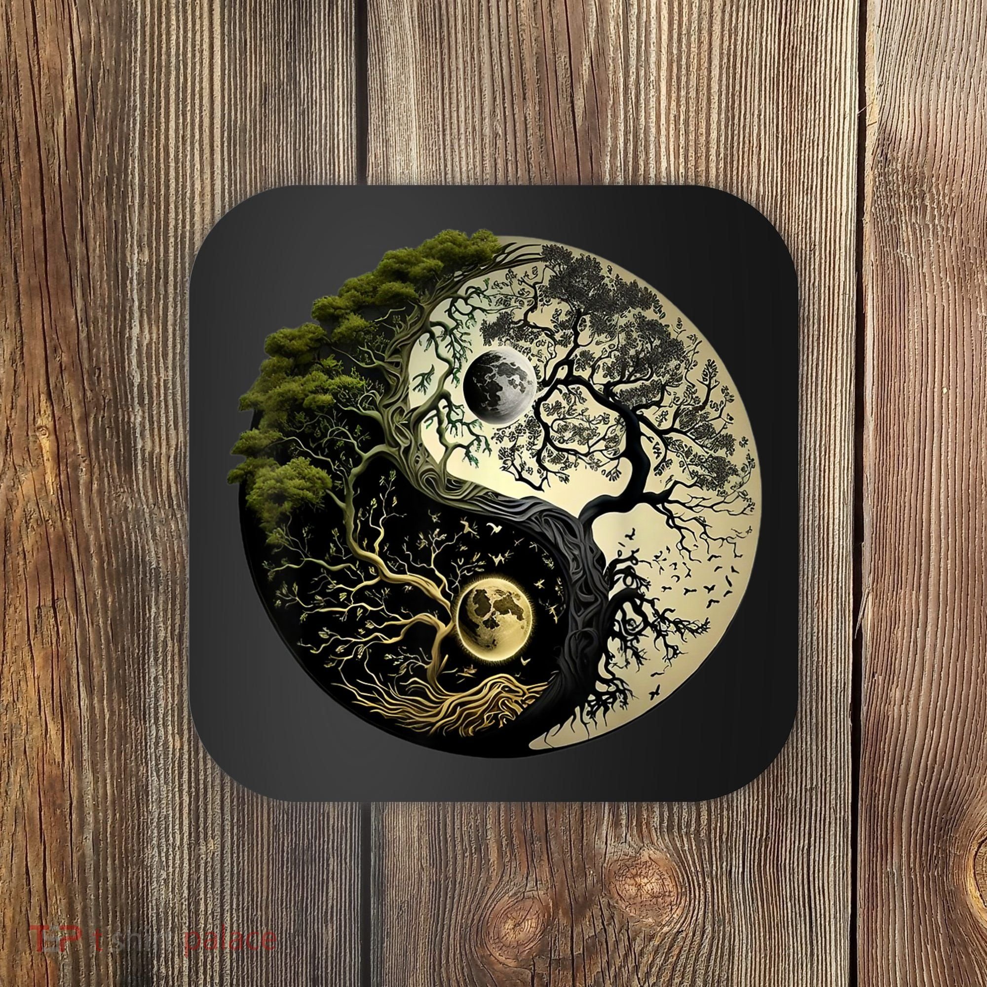 Yin Yang Tree Of Life Funny Coaster