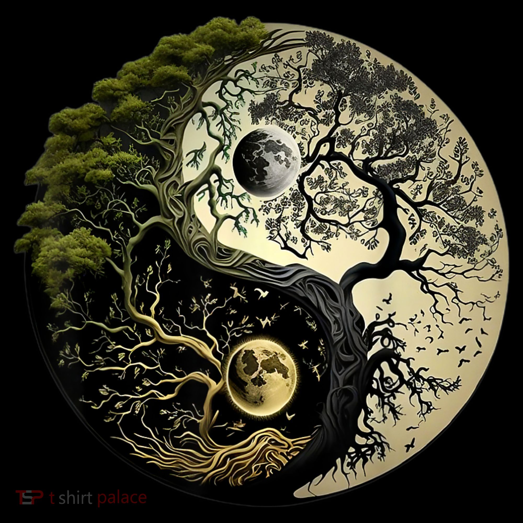 Yin Yang Tree Of Life Funny Women's Hoodie
