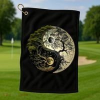 Yin Yang Tree Of Life Funny Golf Towel thumb 1