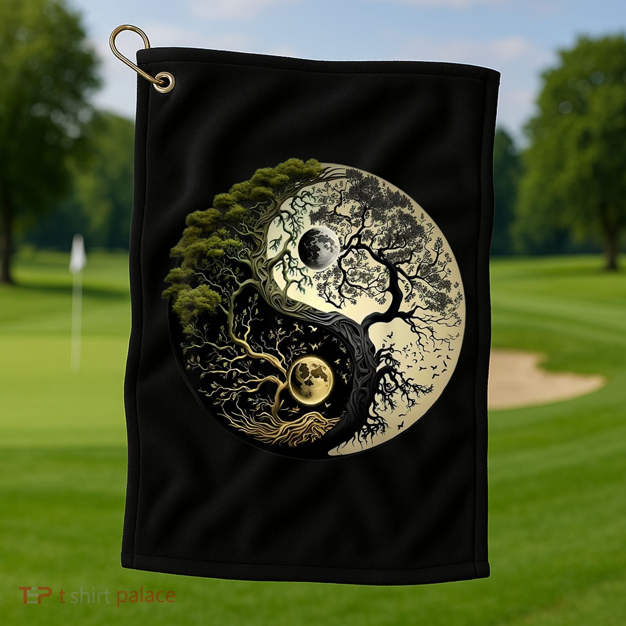 Yin Yang Tree Of Life Funny Golf Towel