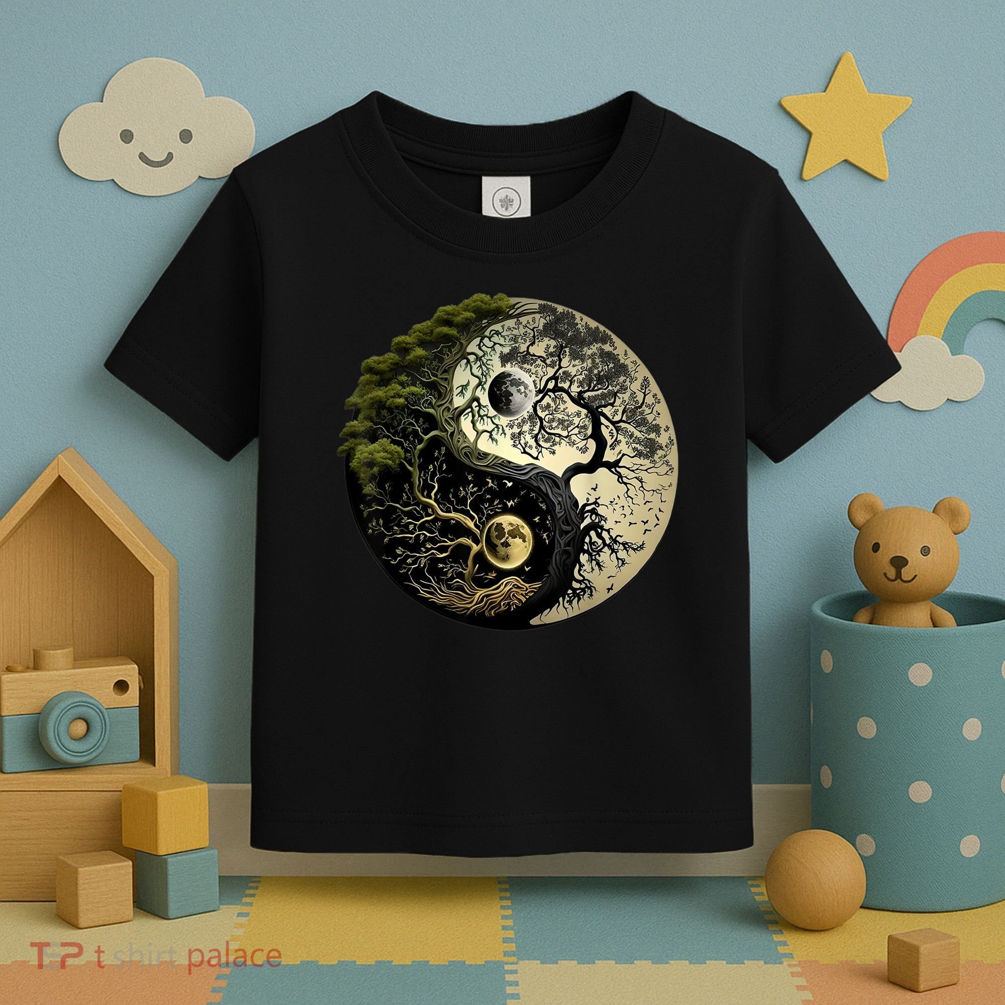 Yin Yang Tree Of Life Funny Toddler T-Shirt
