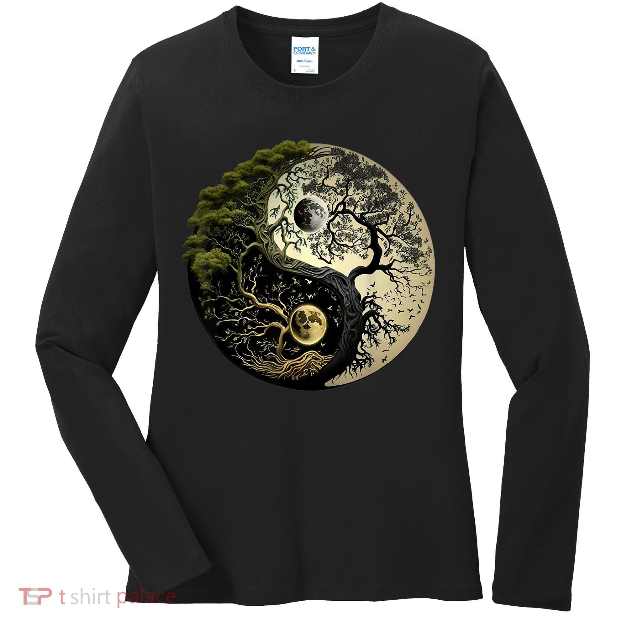 Yin Yang Tree Of Life Funny Women's Long Sleeve Shirt